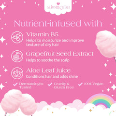 Glimmer Wish Unicorn Kids Shampoo contains aloe and coconut oil for moisture.
