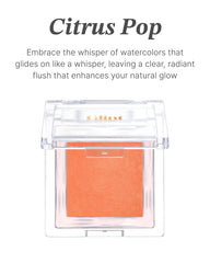 Glint Baked Blush Citrus Pop on cheek delivers natural warmth.