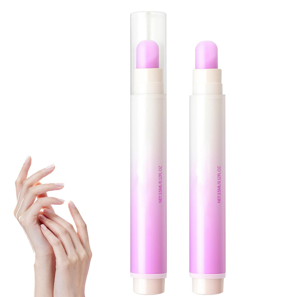 Glintor 2-pack 3-in-1 nail care pen with ceramic tip for gentle cuticle push and nail cleaning.