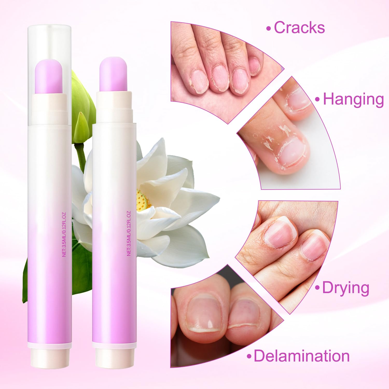 Glintor nourishing oil dispenser conditions dry nails and cuticles.