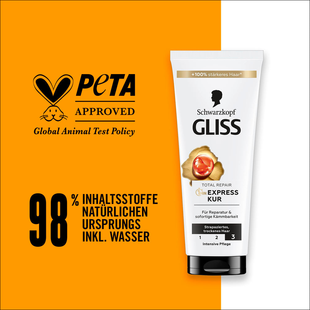 Gliss Kur Total Repair bottle made from recycled plastic packaging.