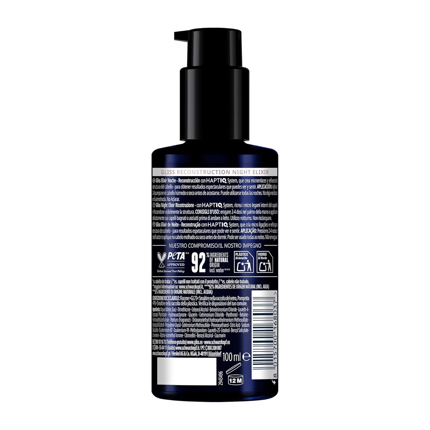 Gliss Night Elixir being applied to hair for overnight repair
