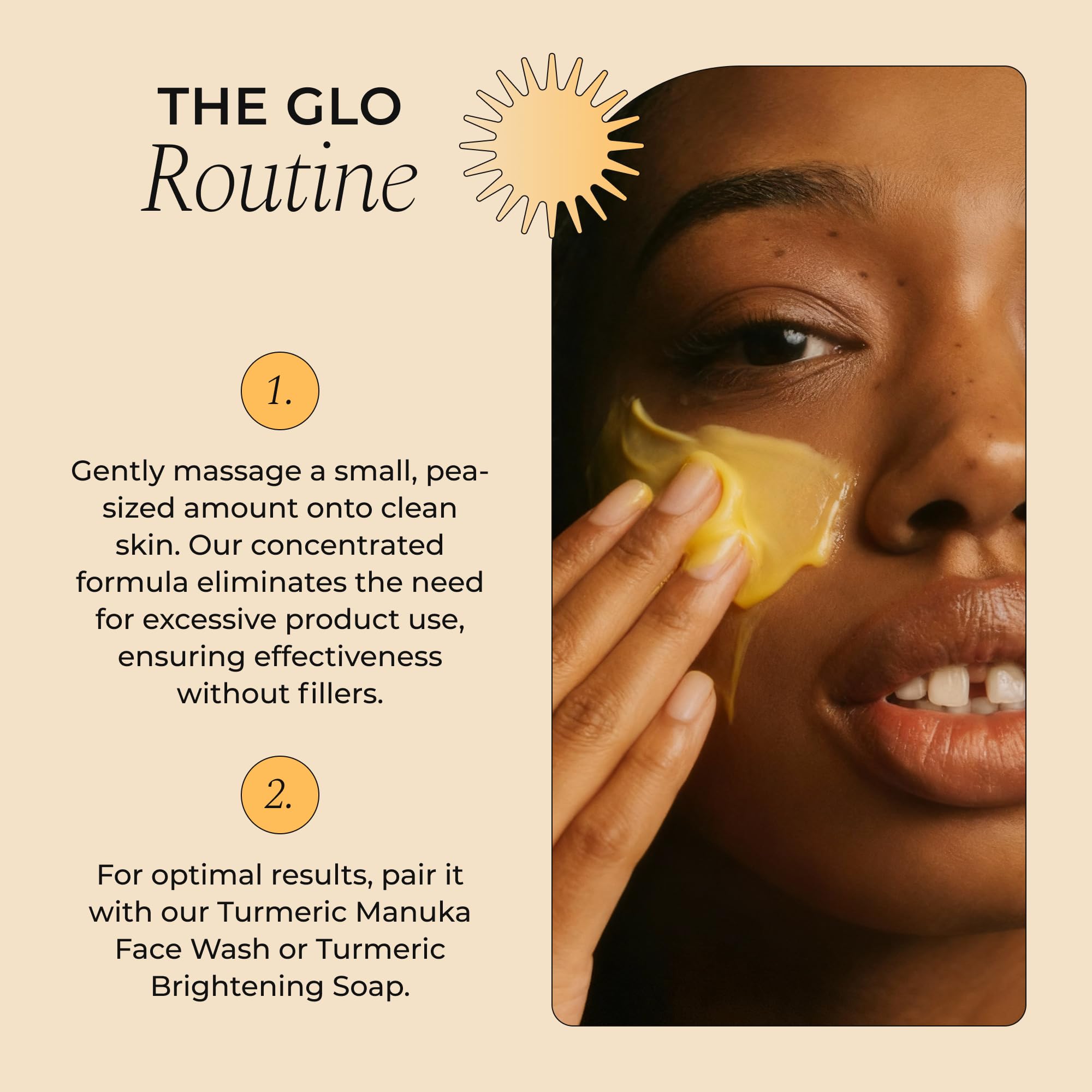 Glo Melanin Nourishing Face Cream in a morning routine setup with other products