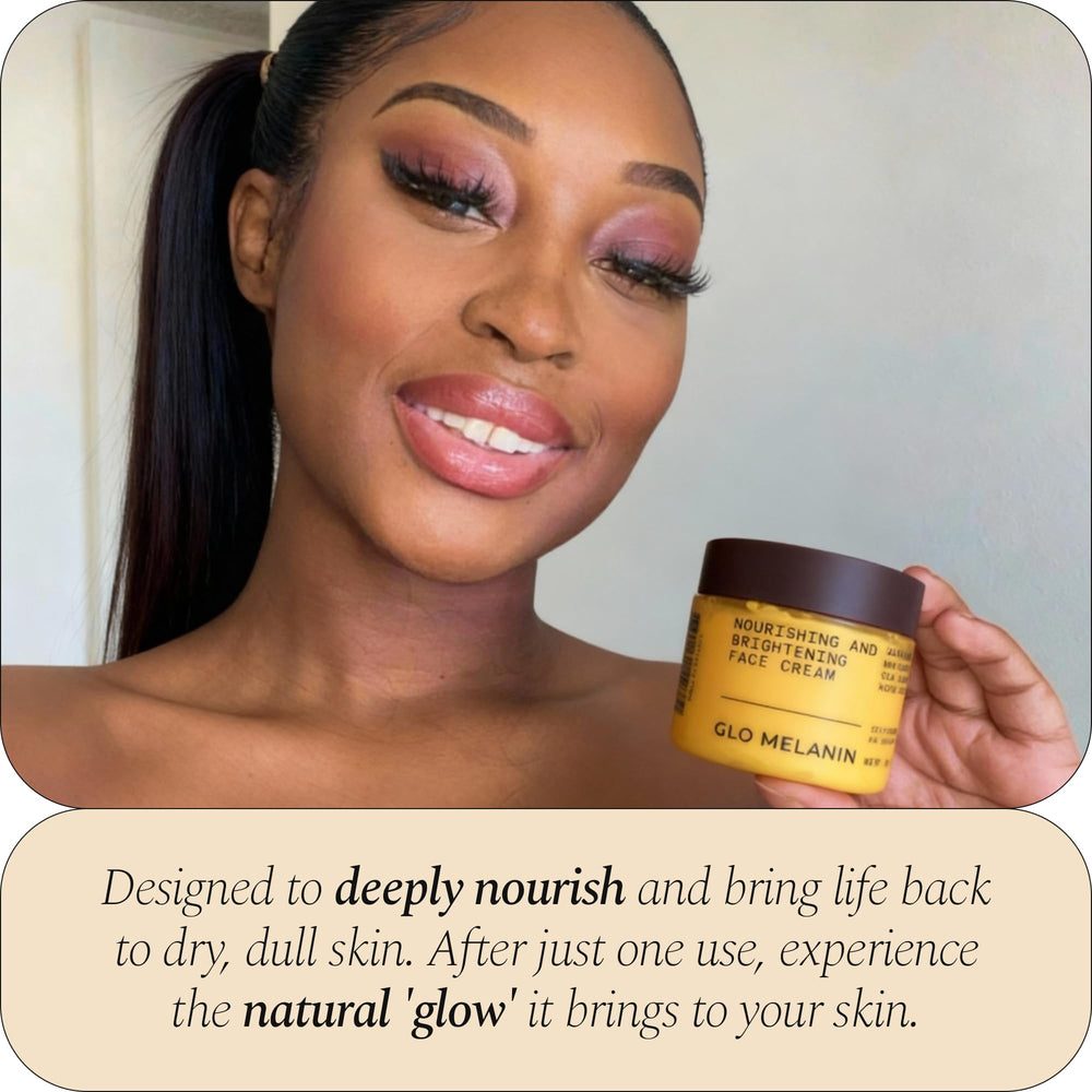 Texture shot of Glo Melanin Nourishing Face Cream showing quick absorption