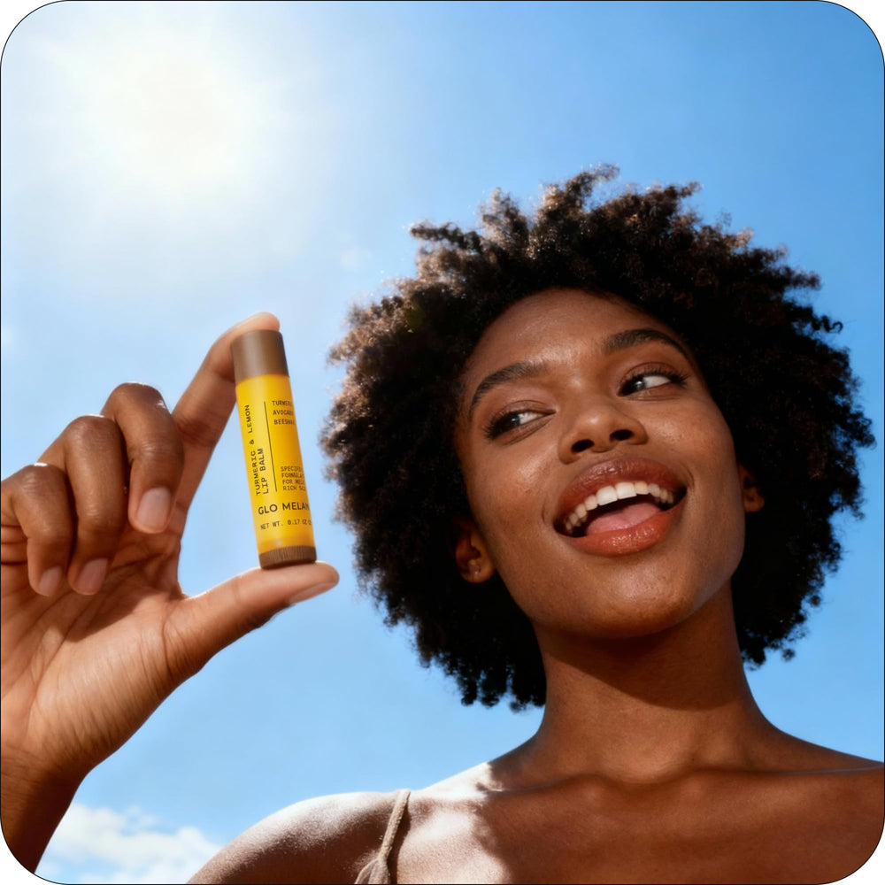Glo Melanin nourishing formula; hydrates and nourishes dry lips throughout the day