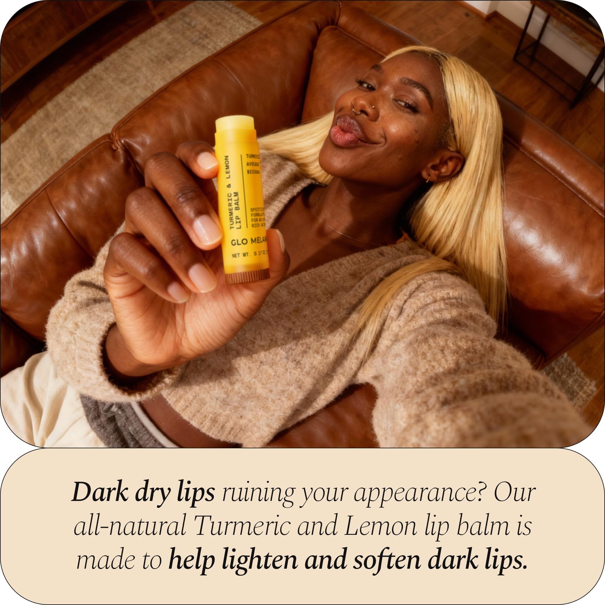 Glo Melanin smokers lips care; supports even, revitalized lip tone