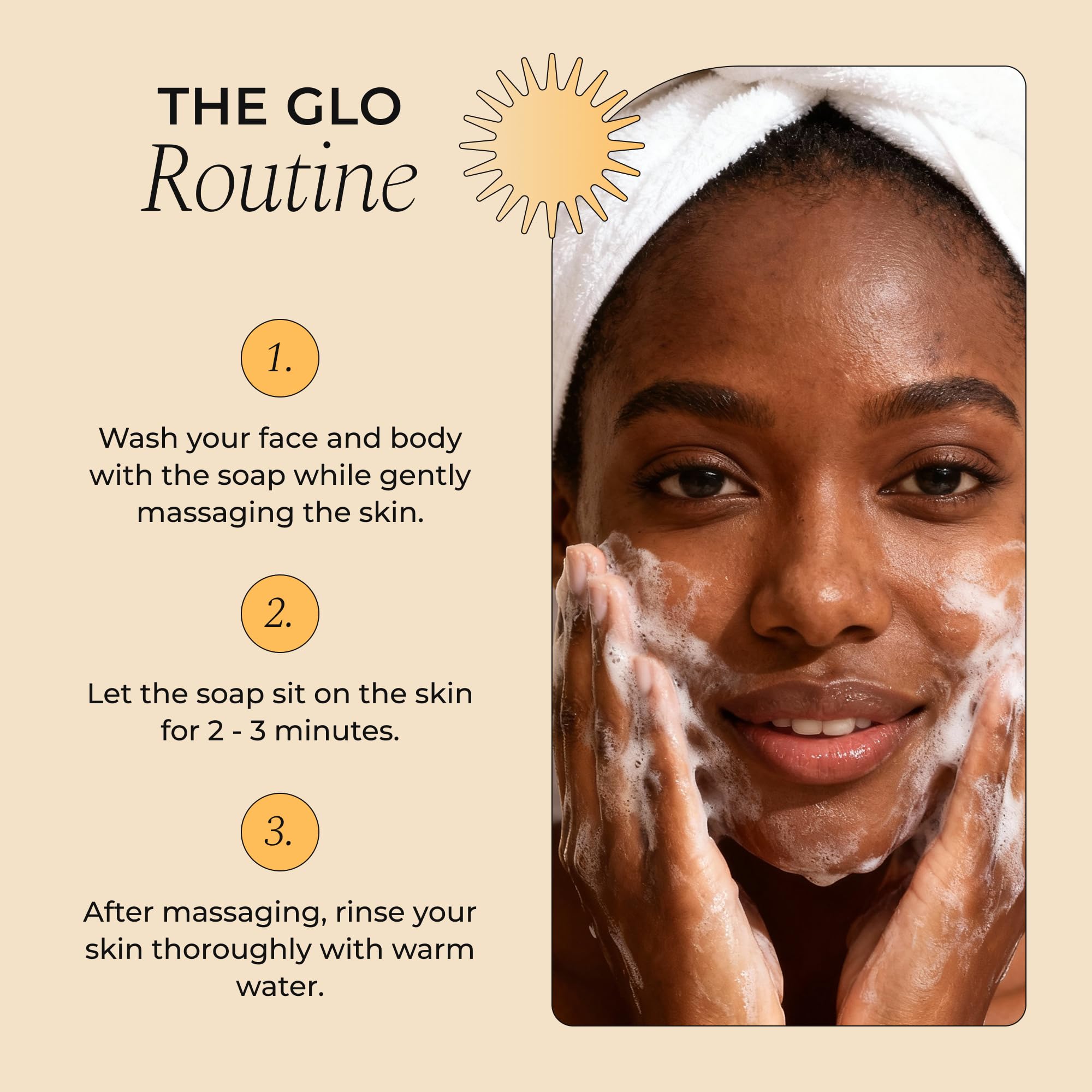 Natural ingredients collage for Glo Melanin turmeric soap