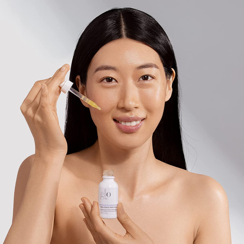 Glo Skin Beauty Beta-Clarity Drops in morning routine.