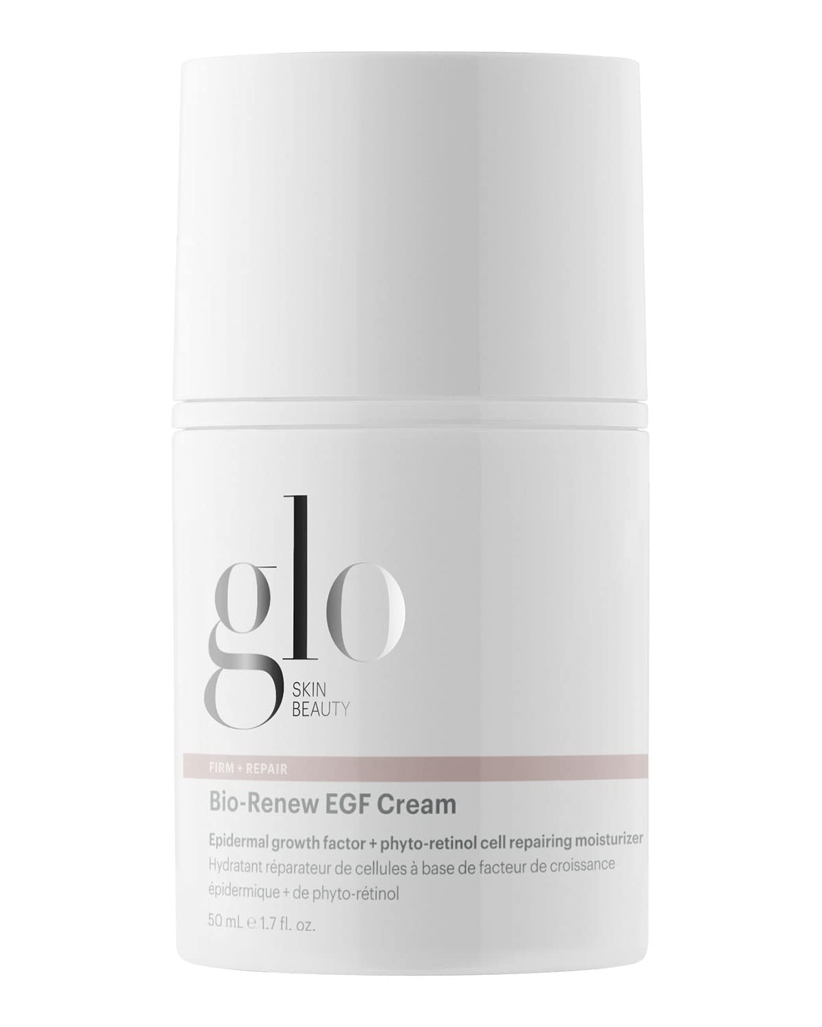Glo Skin Beauty Bio-Renew EGF Cream bottle for daily anti-aging hydration.