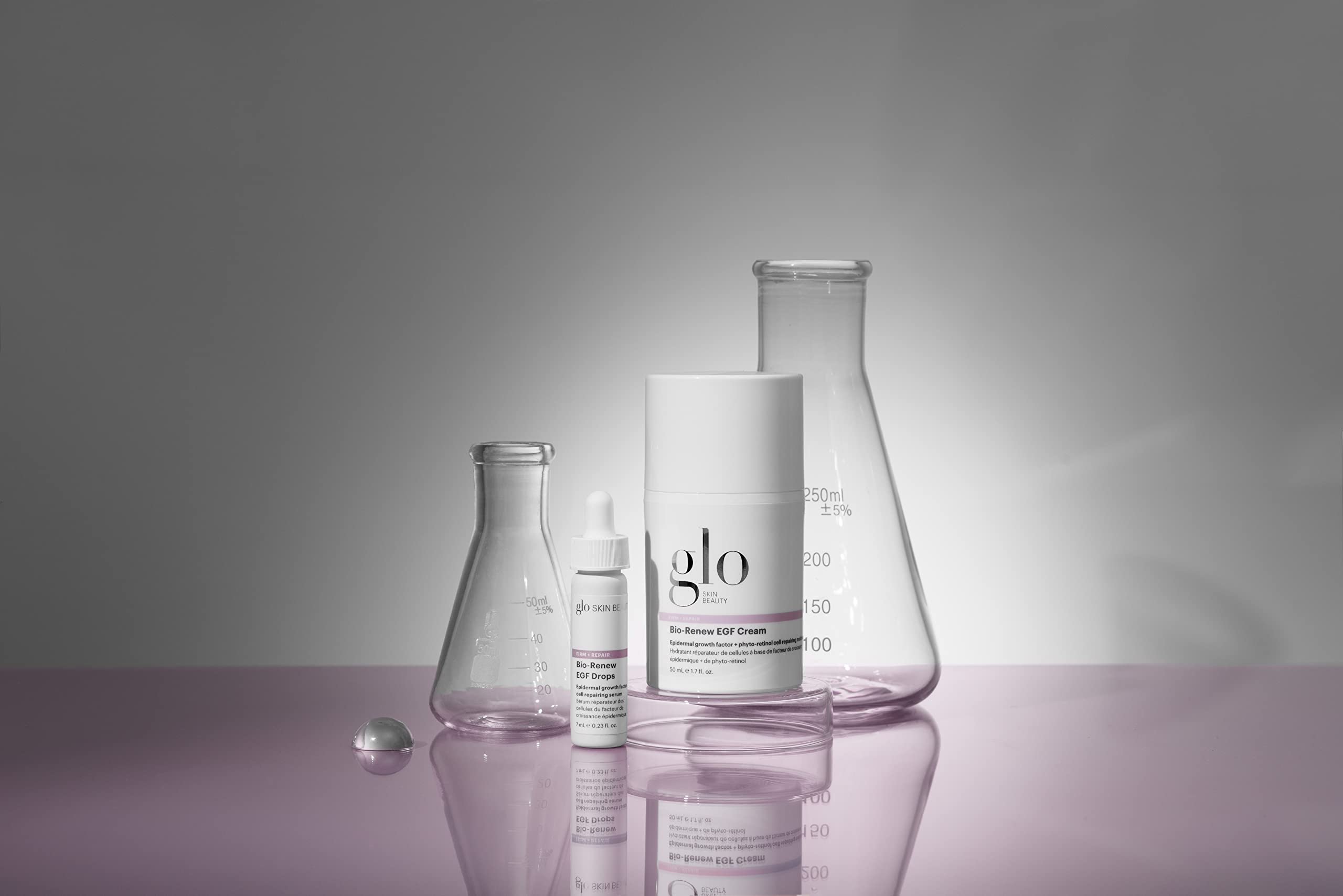 Glo Skin Beauty Bio-Renew EGF Cream ingredients panel highlights vegan EGF.