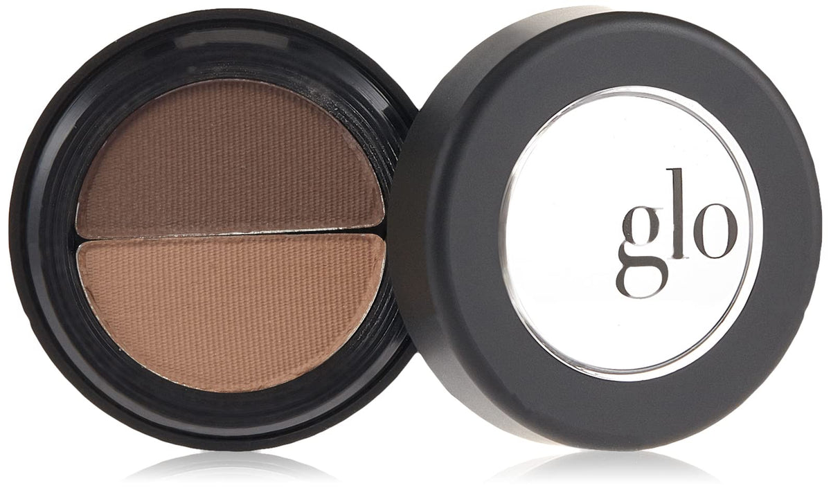 Glo Skin Beauty Brow Powder Duo swatches showing blendable shades for natural brow color