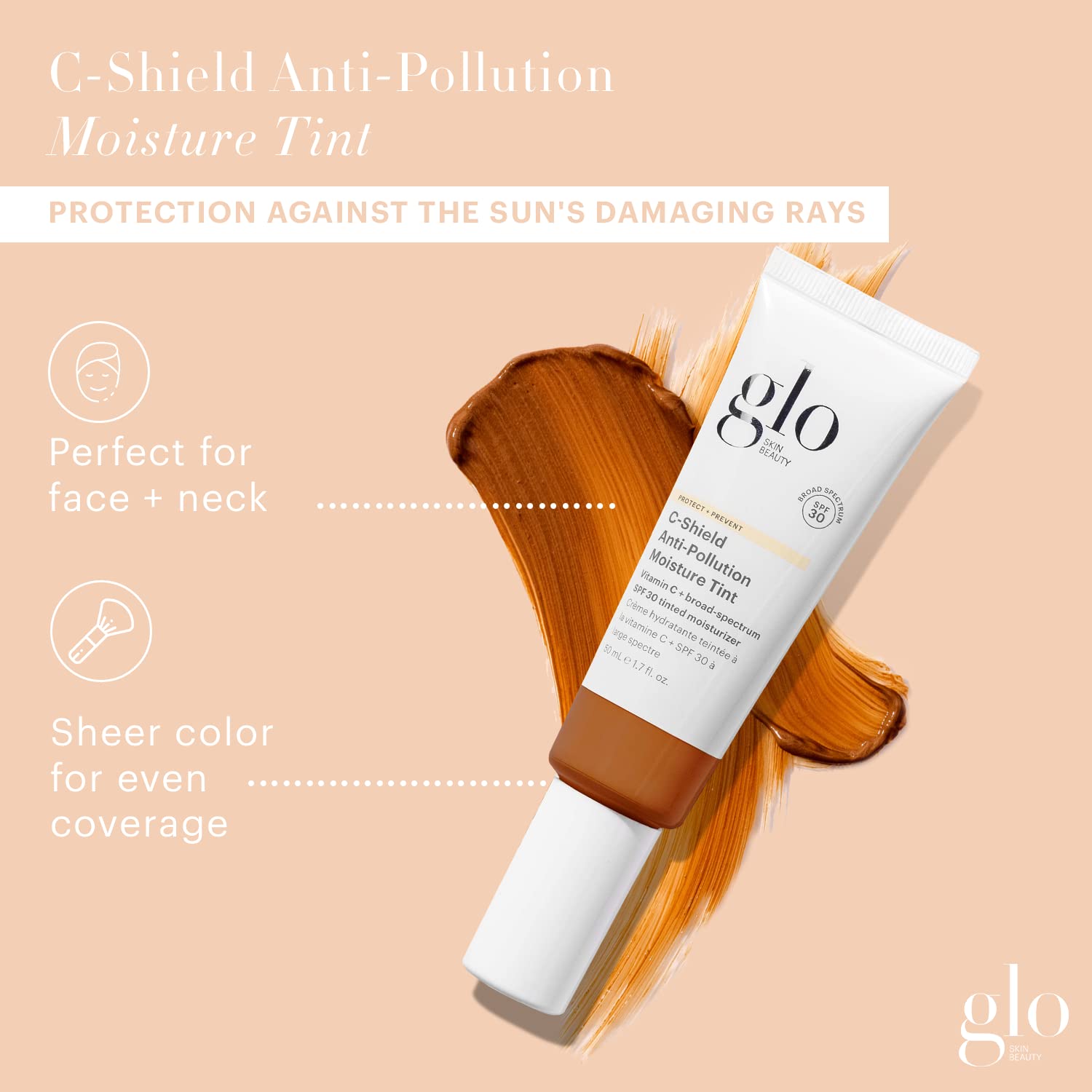 Glo Skin Beauty C-Shield applied on hand shows weightless blend