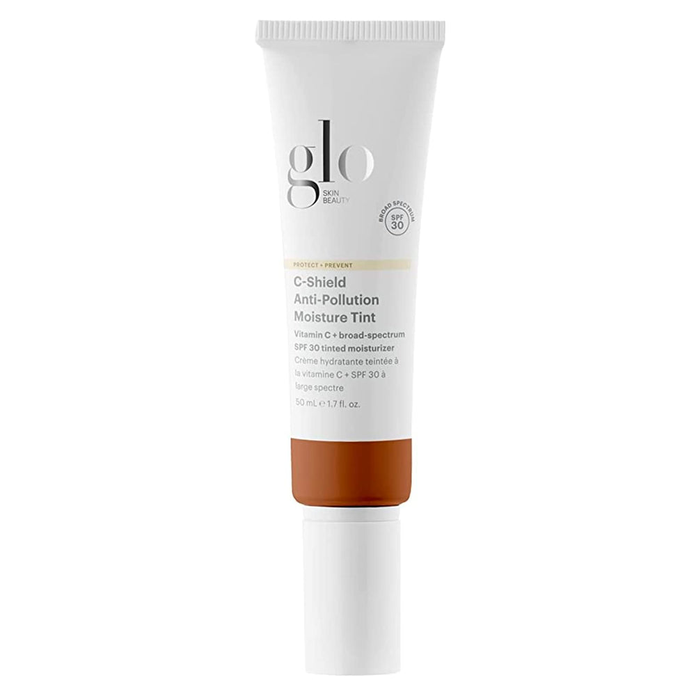 Glo Skin Beauty C-Shield Moisture Tint bottle closeup with lightweight coverage.