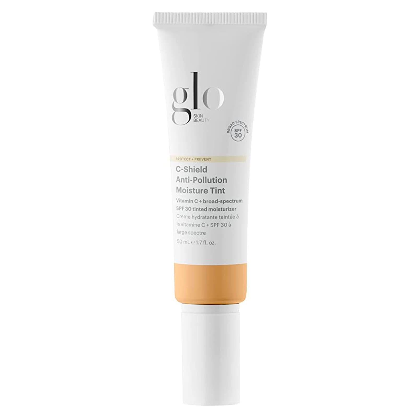 Glo Skin Beauty C-Shield Moisture Tint bottle front with SPF 30 protection.