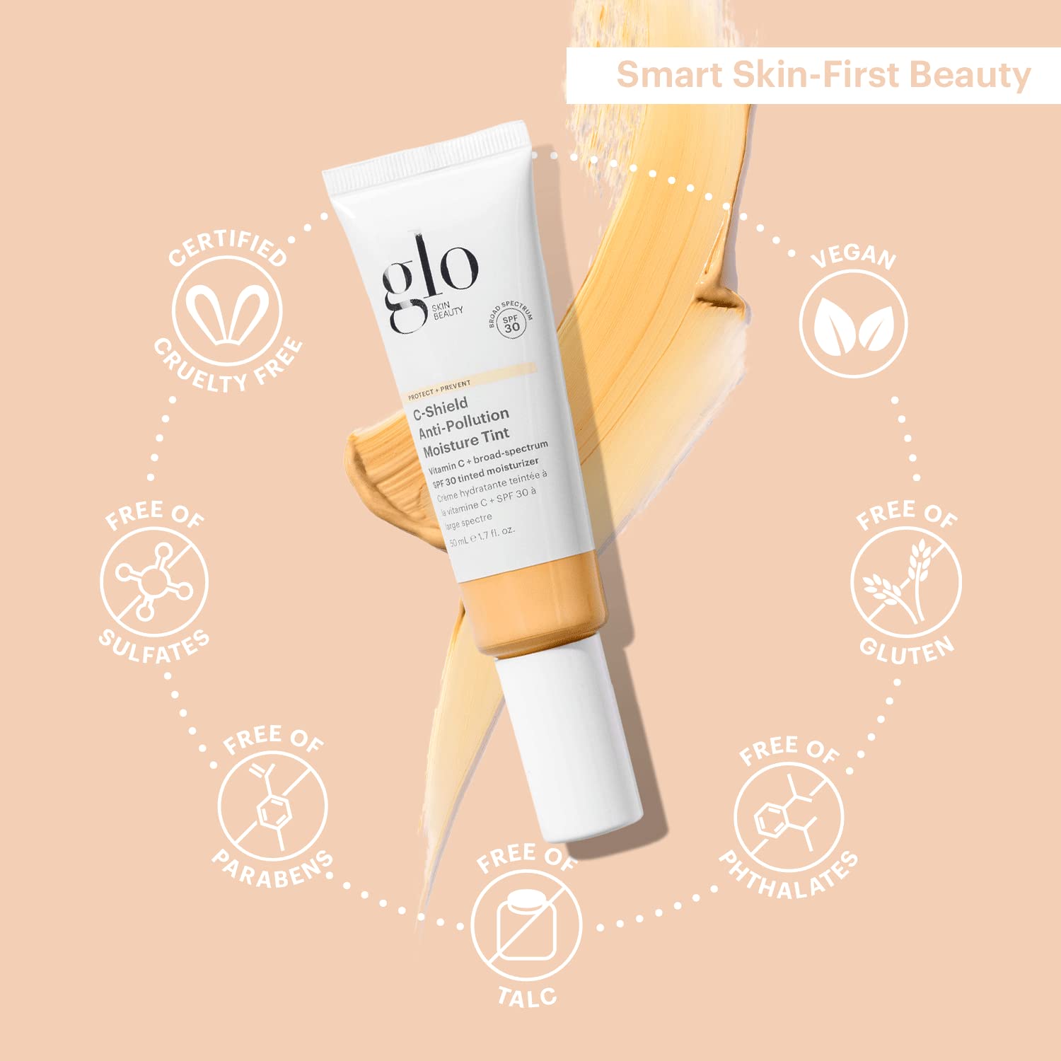 Glo Skin Beauty C-Shield Moisture Tint natural mineral pigments on skin.