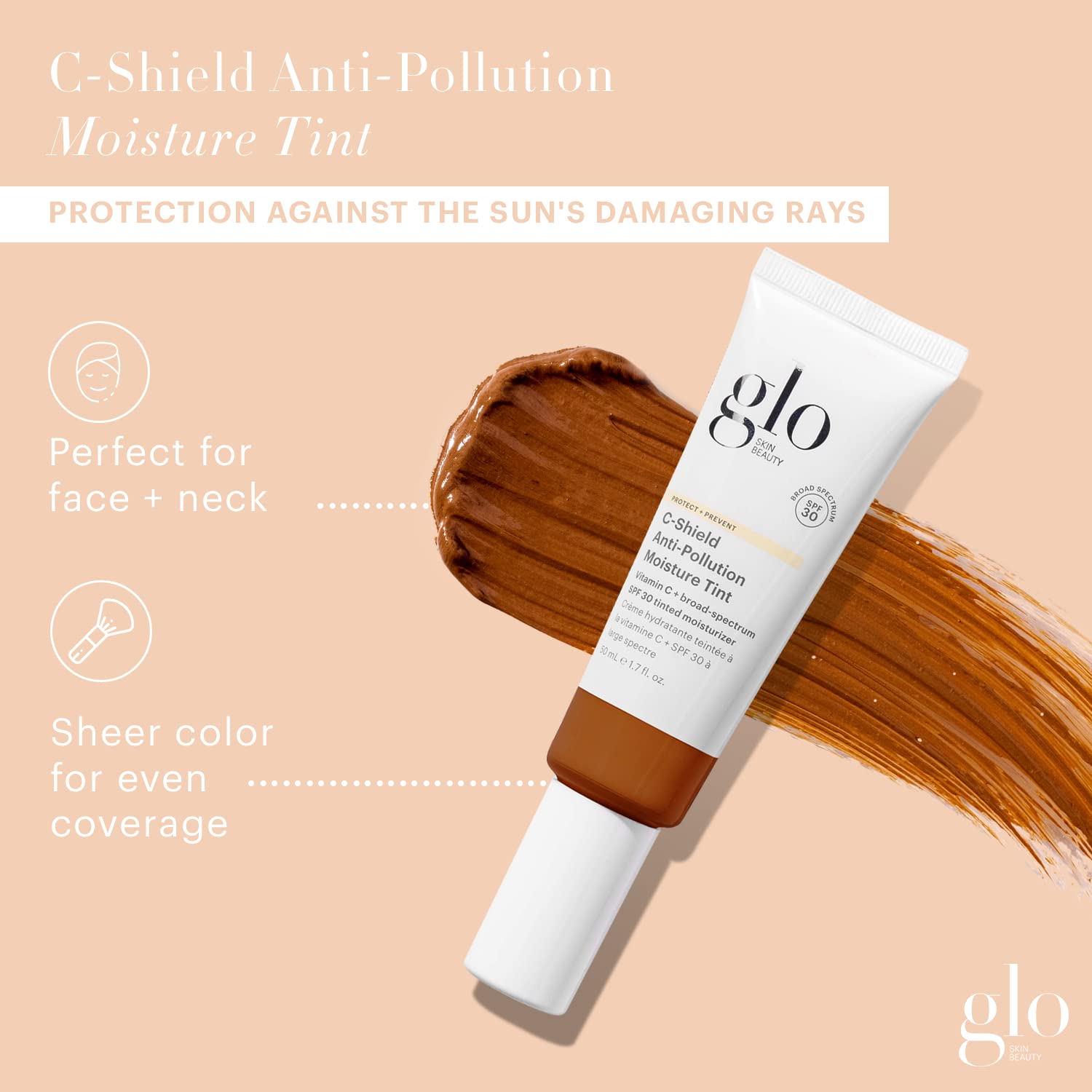 Glo Skin Beauty C-Shield Moisture Tint SPF 30 label on packaging.