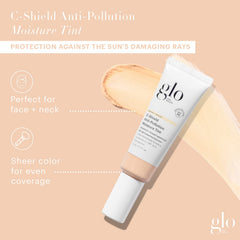 Glo Skin Beauty C-Shield SPF 30 label highlights broad spectrum protection for daytime use.