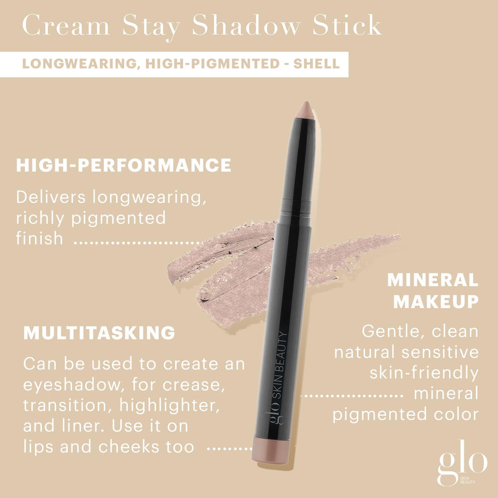 Glo Skin Beauty Shell swatch showing creamy, blendable shadow texture