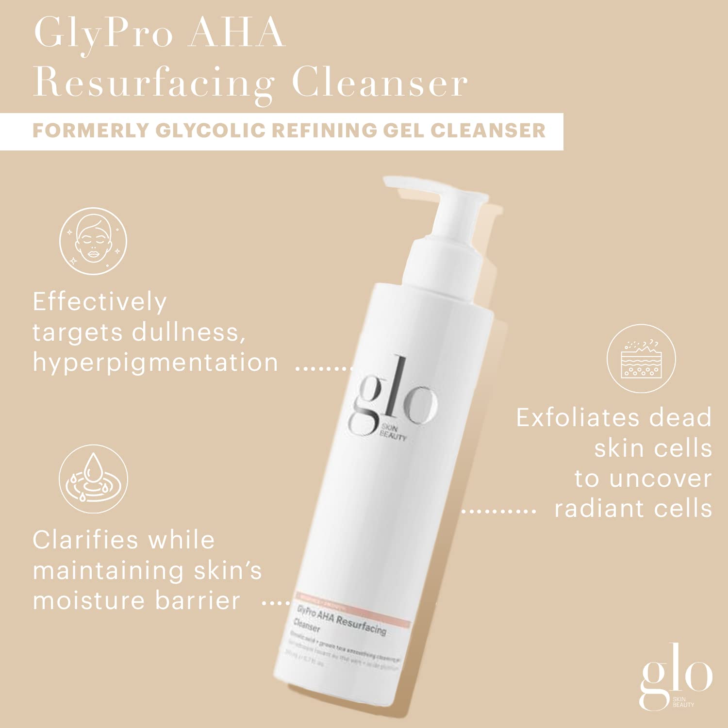 Glo Skin Beauty GlyPro Cleanser texture closeup showing a smooth gel for gentle exfoliation.