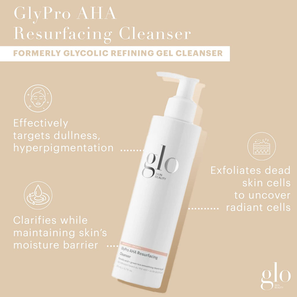 Glo Skin Beauty GlyPro Cleanser texture closeup showing a smooth gel for gentle exfoliation.