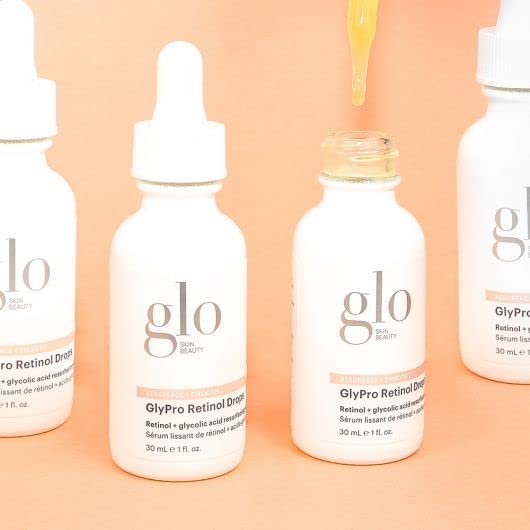 Glo Skin Beauty GlyPro Retinol Drops refined skin finish in calm light