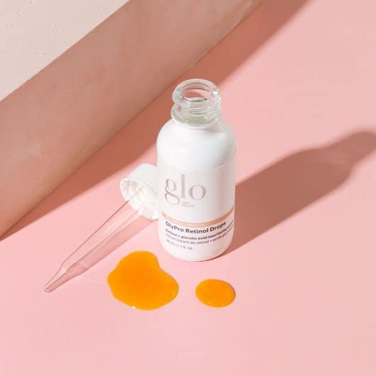 Glo Skin Beauty GlyPro Retinol Drops serum on hand for nighttime renewal