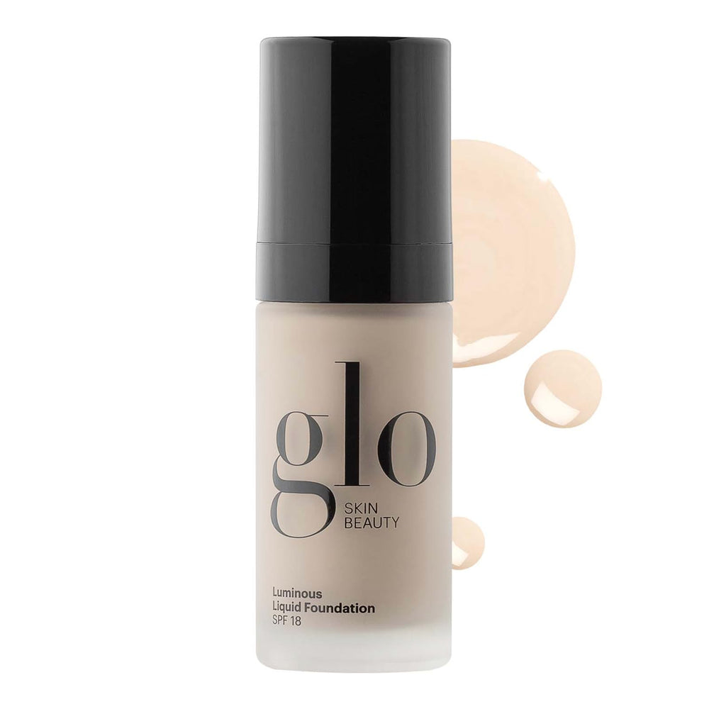 Glo Skin Beauty Luminous Foundation porcelain bottle with SPF 18 and radiant finish.