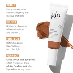 Glo Skin Beauty oil-free tinted primer deep shade swatch reveals even complexion