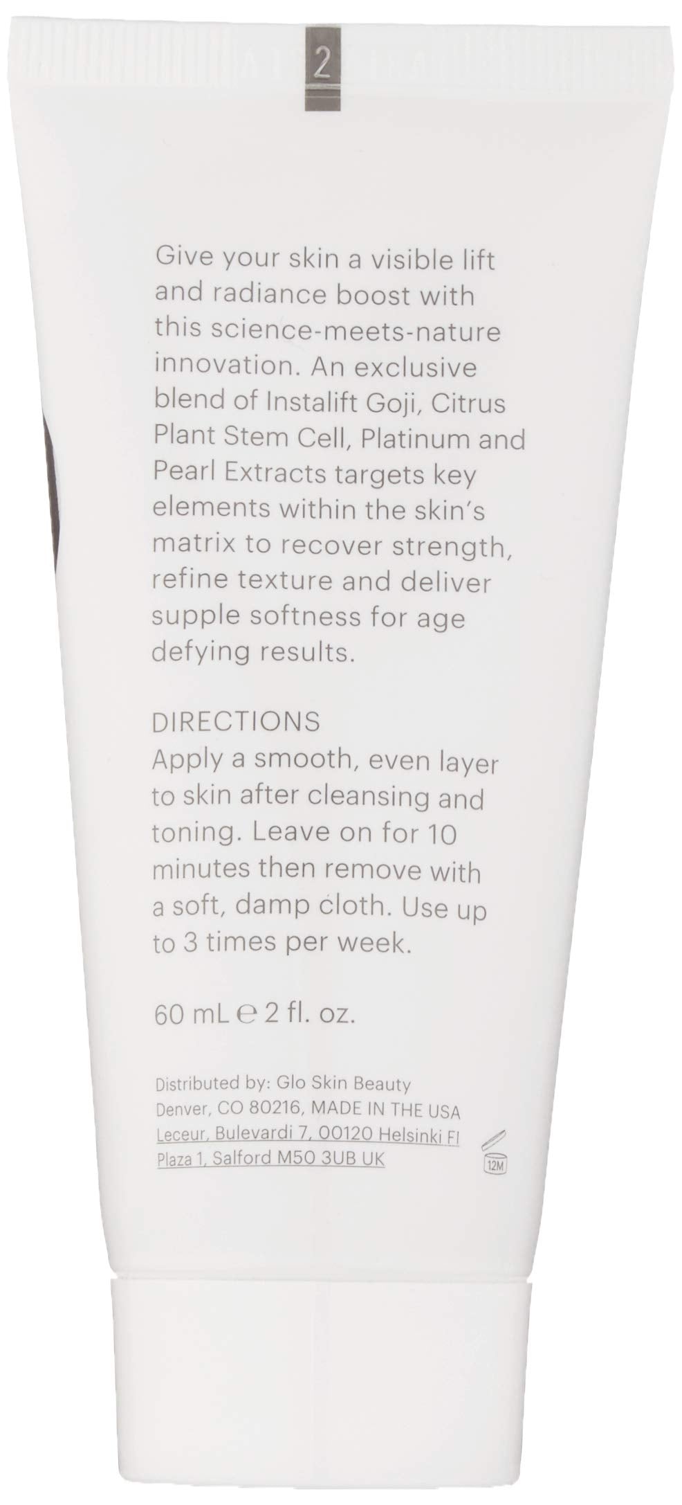 Glo Skin Beauty Phyto-Active Firming Mask jar close-up emphasizing hydration.