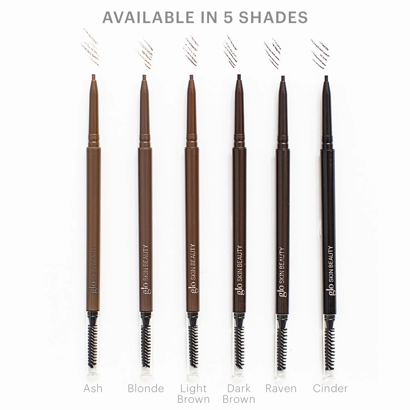 Glo Skin Beauty Precise Micro Browliner Cinder built-in spoolie for shaping and blending