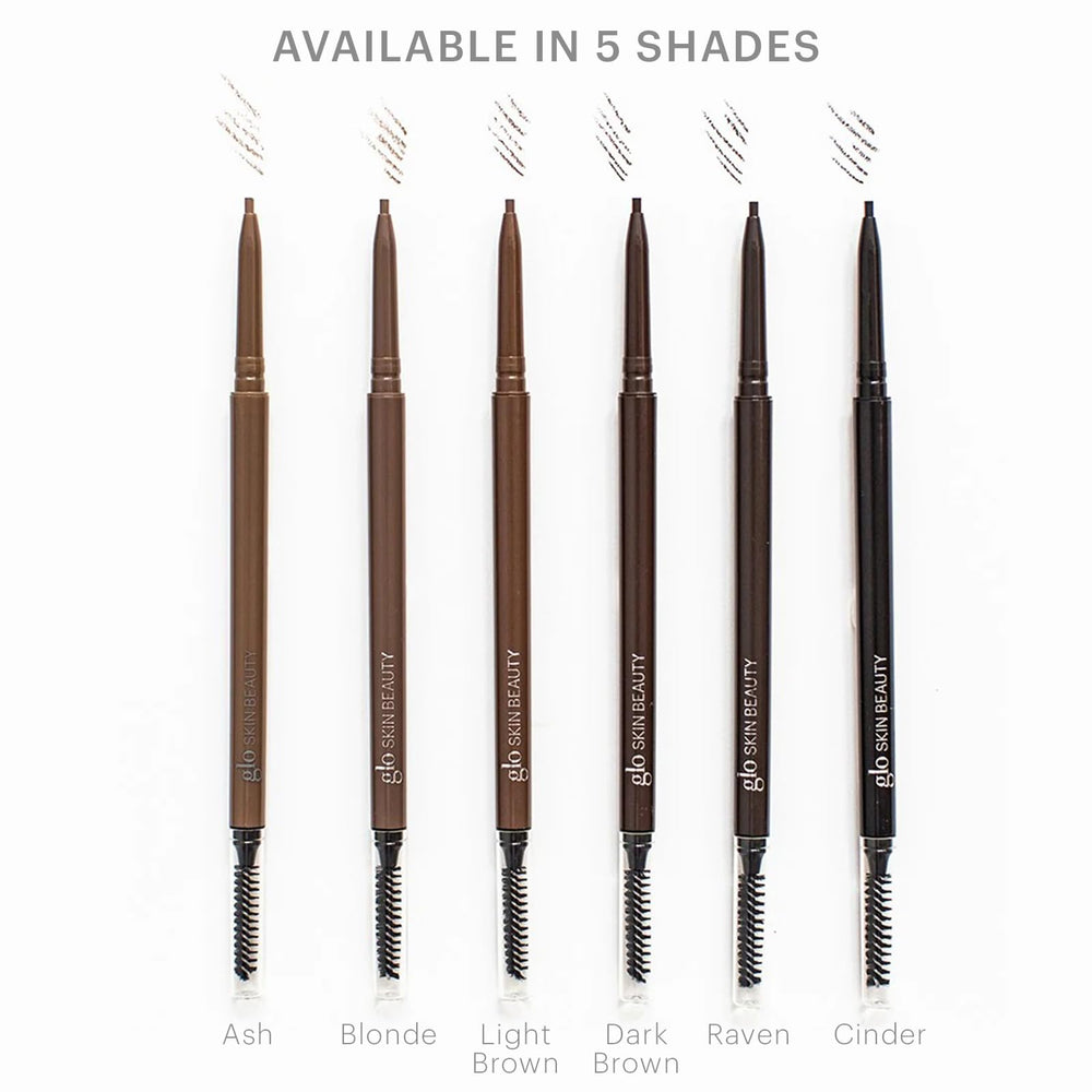 Glo Skin Beauty Precise Micro Browliner Cinder built-in spoolie for shaping and blending