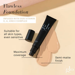 Close-up of Satin Cream Foundation being applied for even coverage