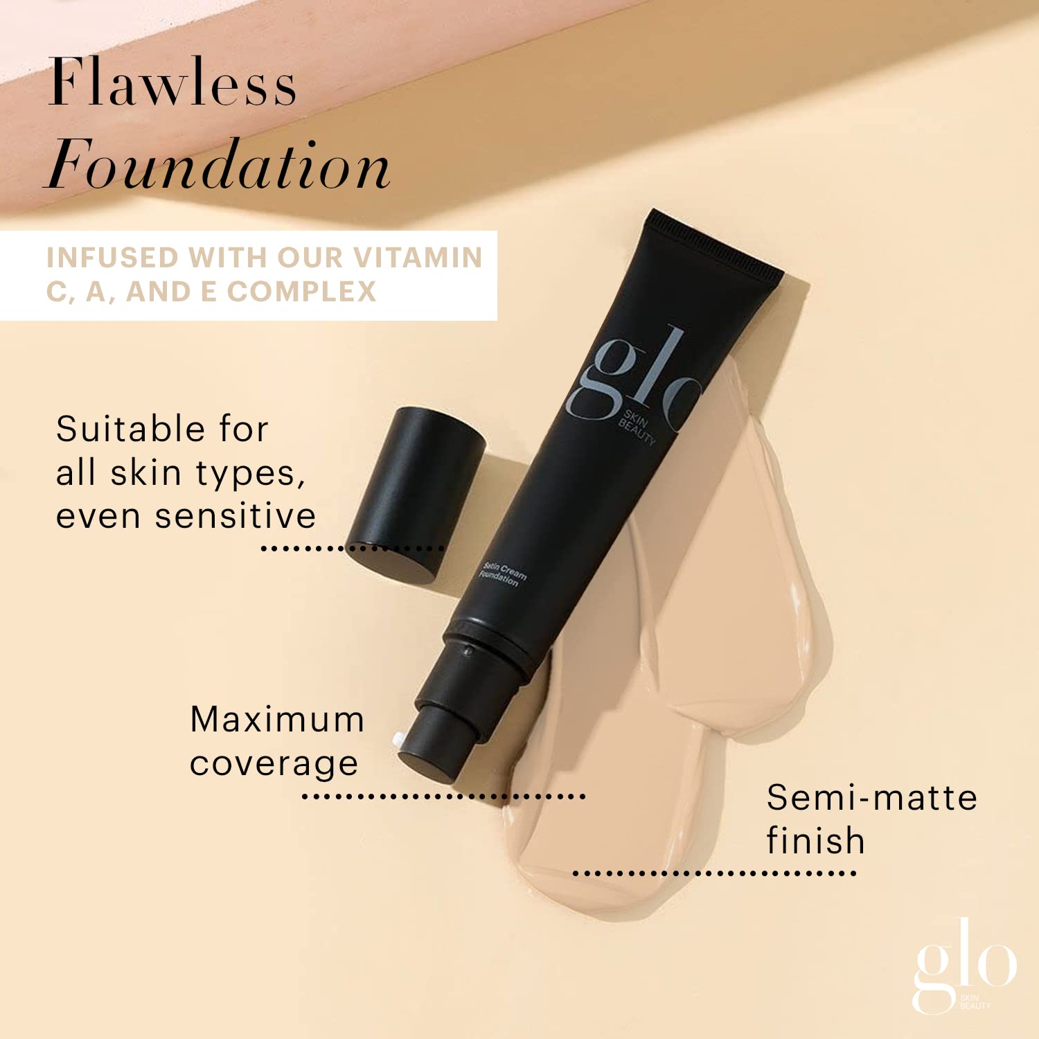 Swirl texture of Glo Satin Cream Foundation showing rich coverage