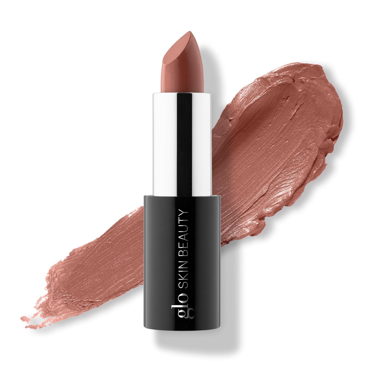 Glo Skin Beauty Satin Lipstick French Nude bullet swatch for rich color