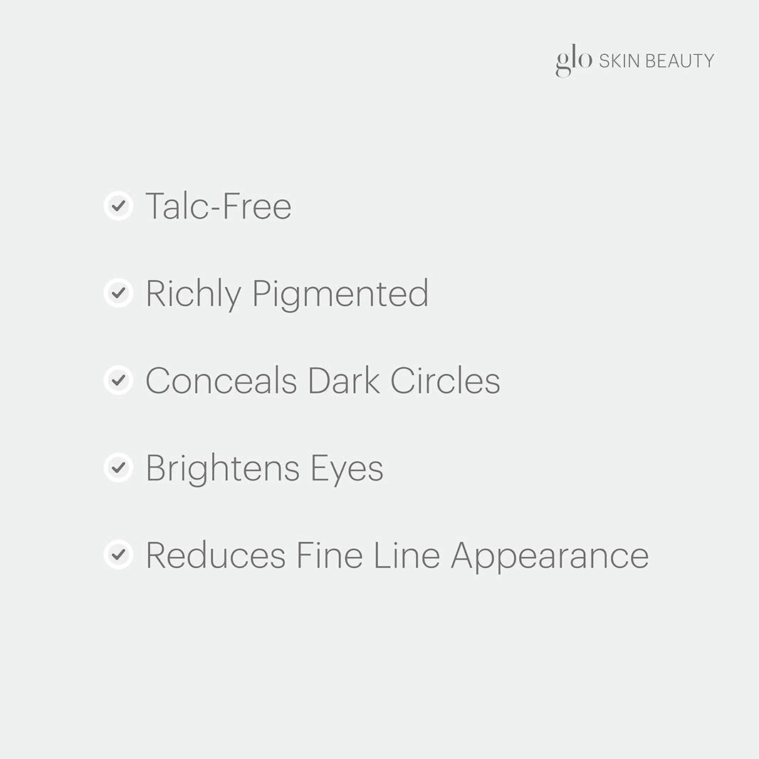 Glo Skin Beauty Under Eye Concealer Duo coverage swirl shows a smooth, crease-free finish.