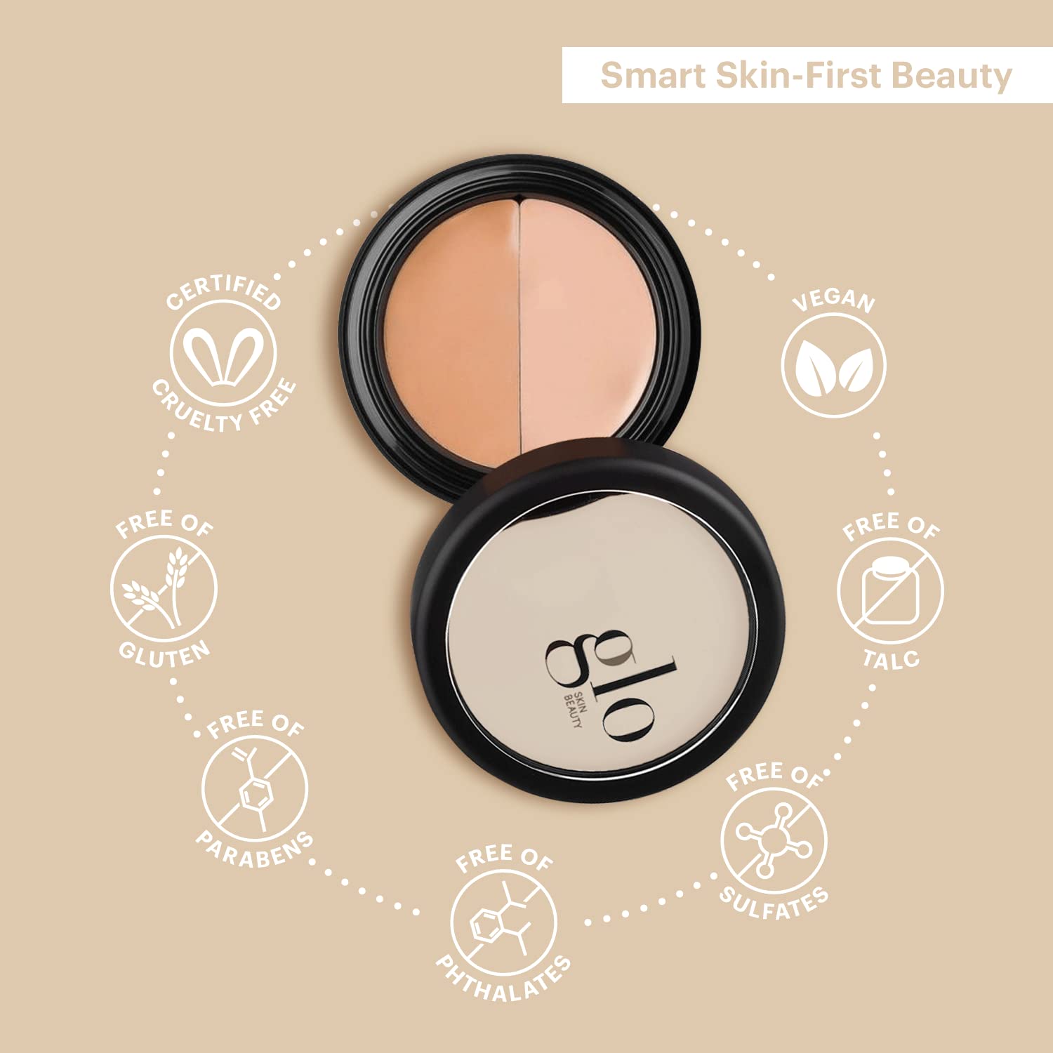 Glo Skin Beauty under-eye concealer duo shades application shows smooth, long-wearing coverage