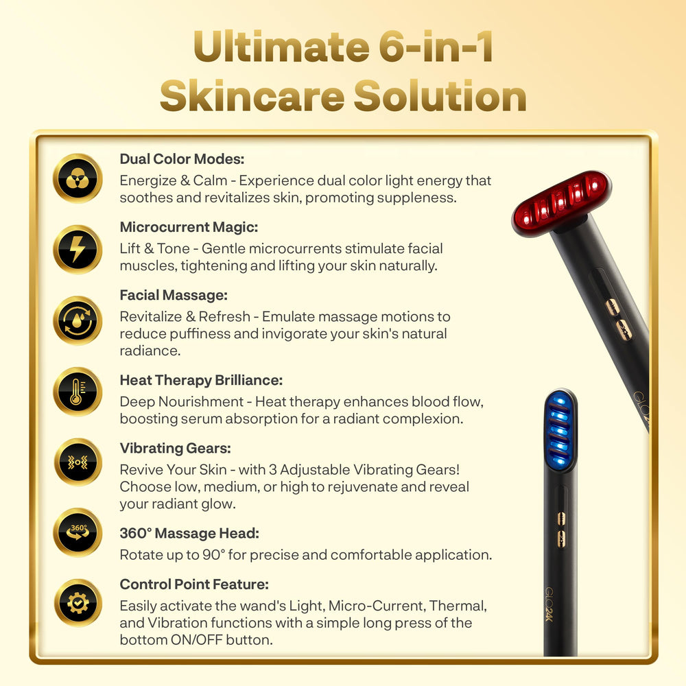 GLO24K 3-gears system offers adjustable intensity for personalized sessions.