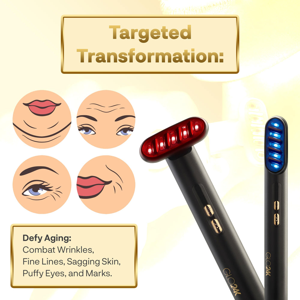 GLO24K neck-focused wand helps tighten-looking skin around the neckline.