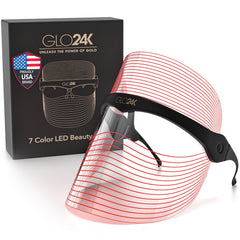 GLO24K 7-color LED mask close-up for radiant skin