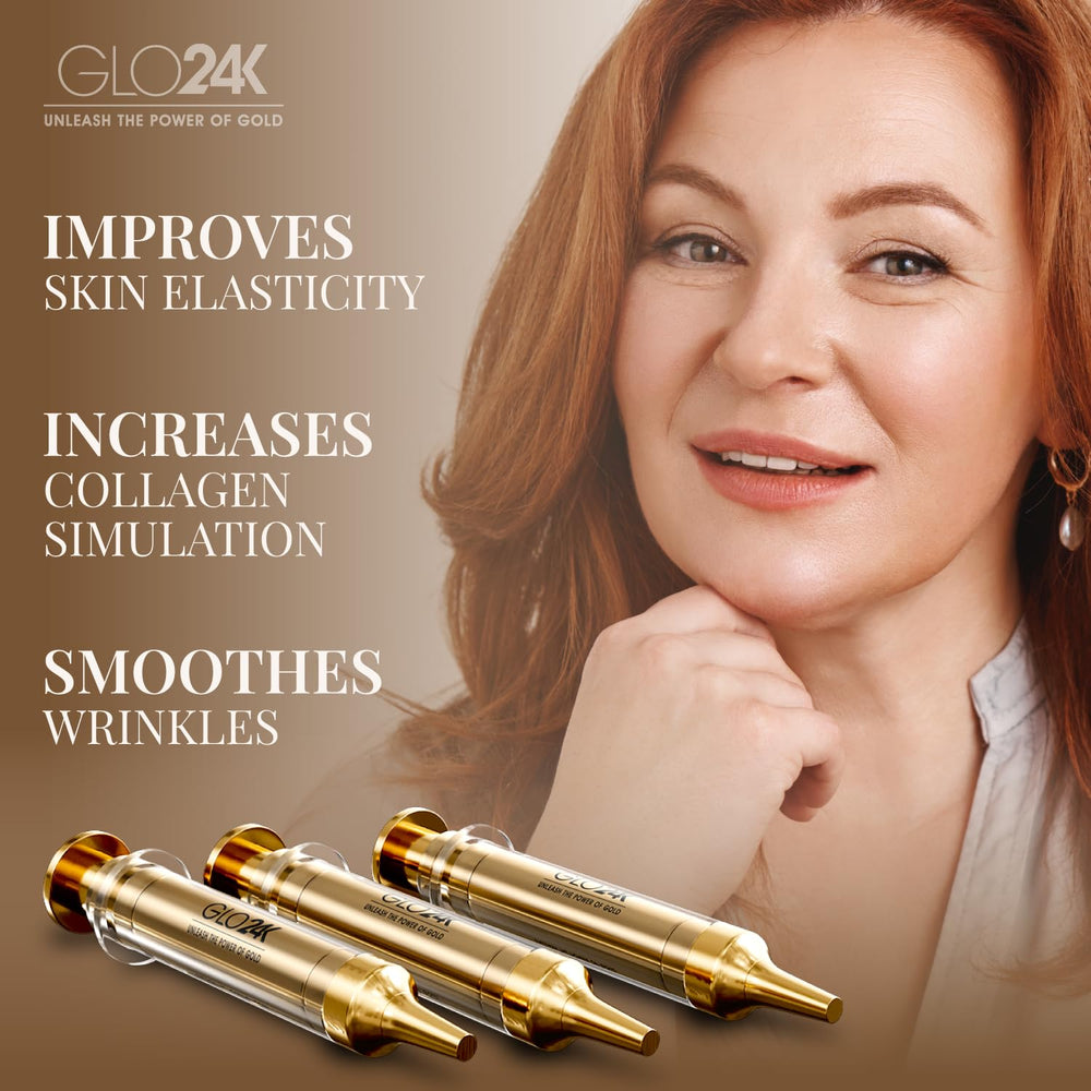 GLO24K cream texture swirl close-up conveying rich hydrating formula.