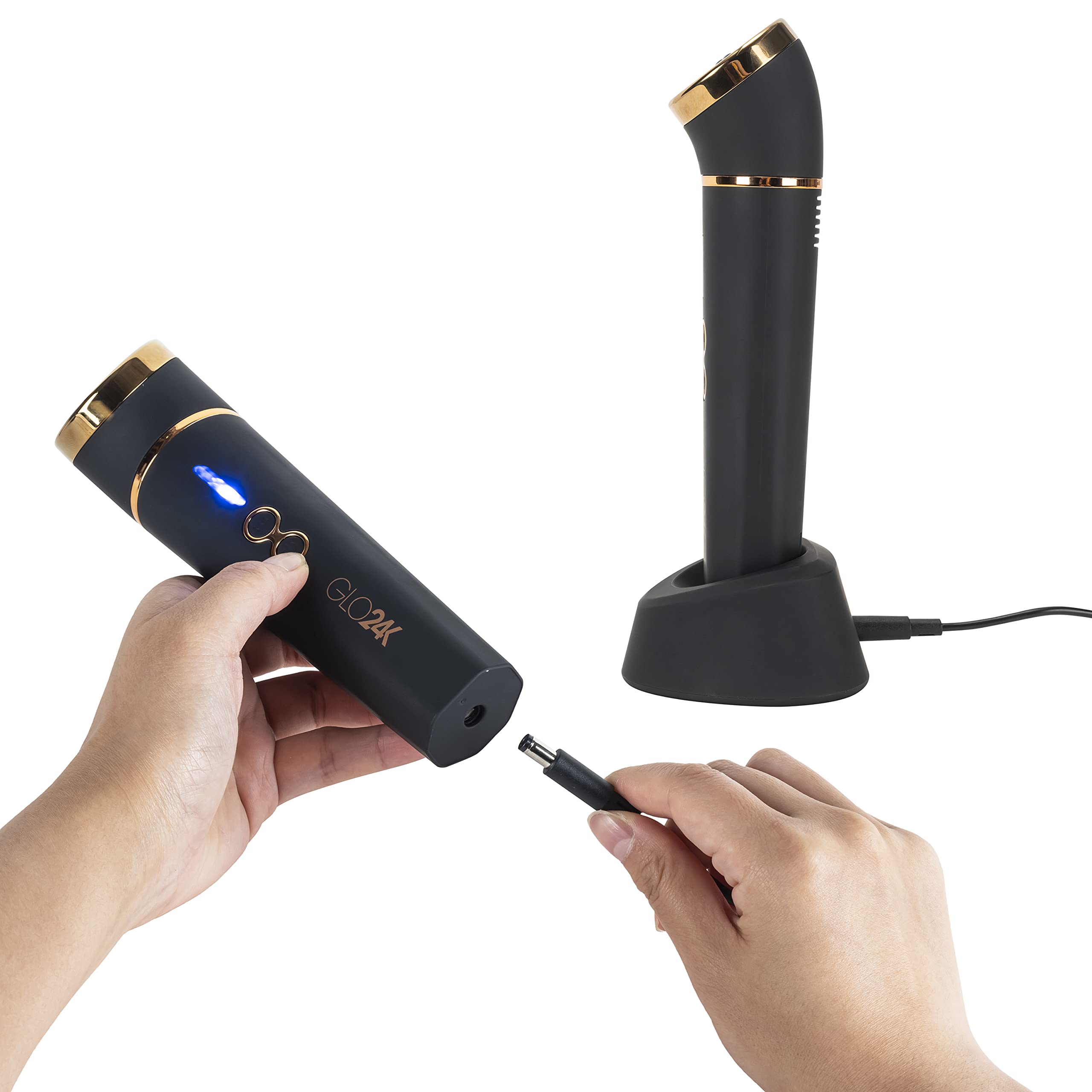 GLO24K ergonomic massager fits into daily routine.