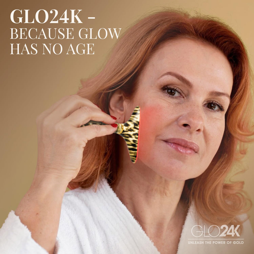 GLO24K portable, rechargeable design supports travel skincare routines.