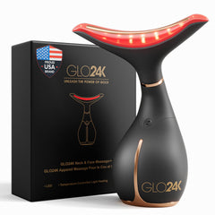 GLO24K red-light face-neck device front view for convenient at-home facial care.