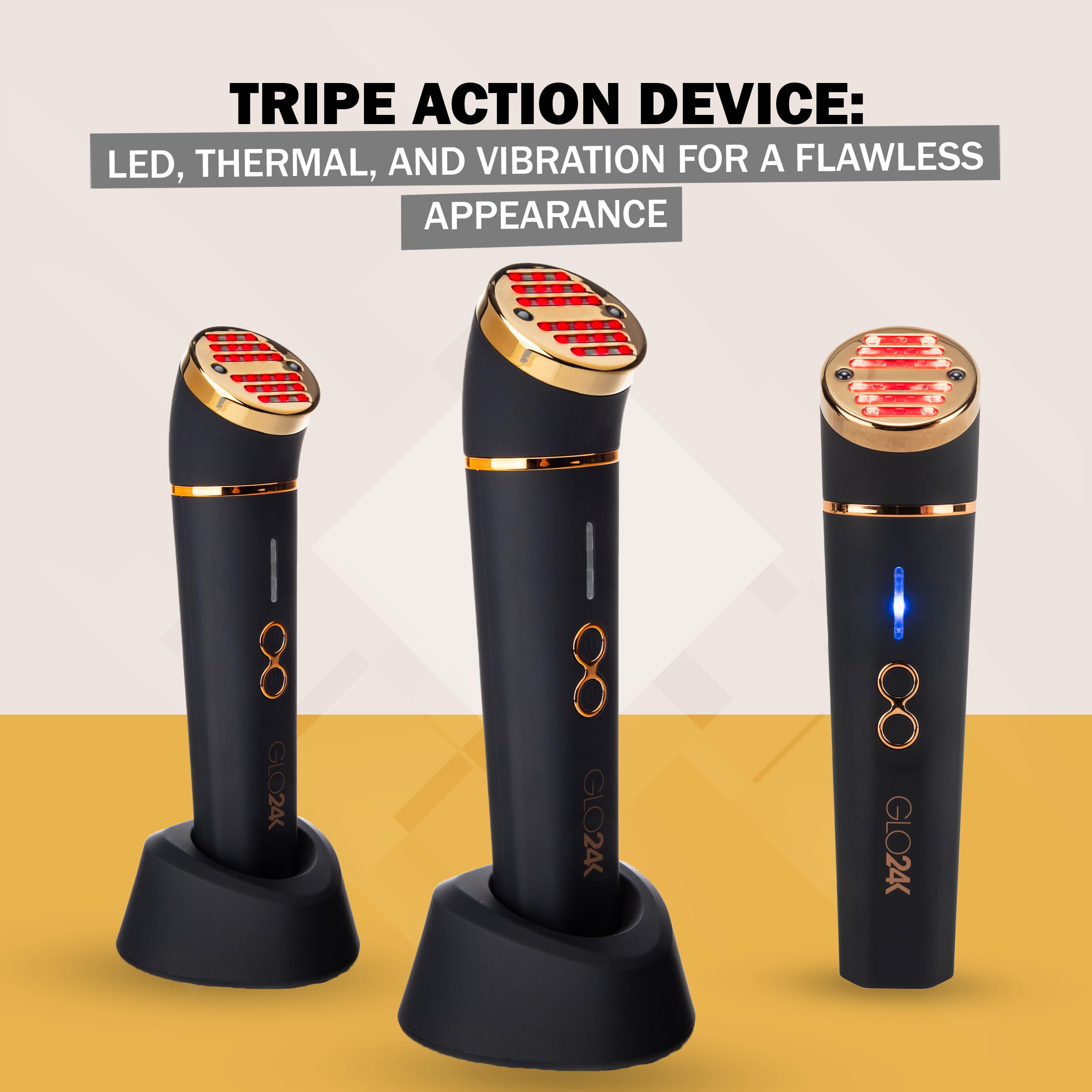 GLO24K red-light neck device for targeted neck care at home.