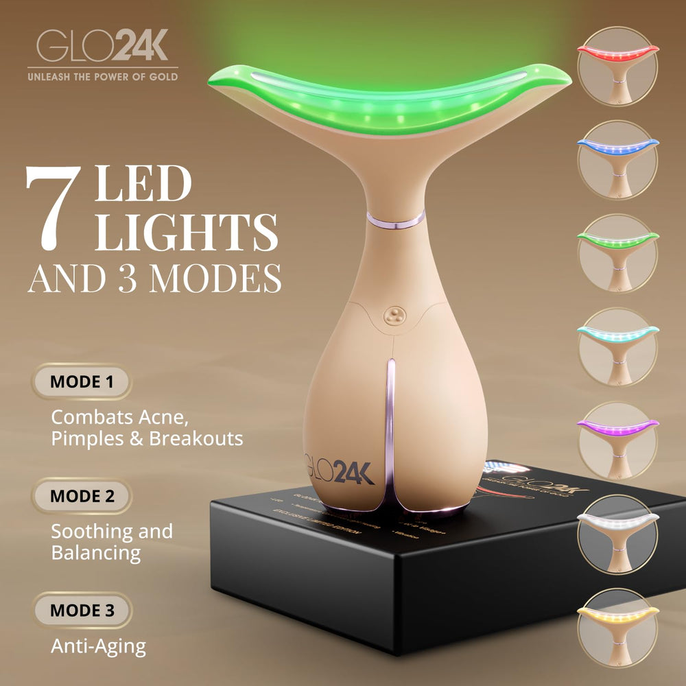 GLO24K triple LED action and vibration for neck massage