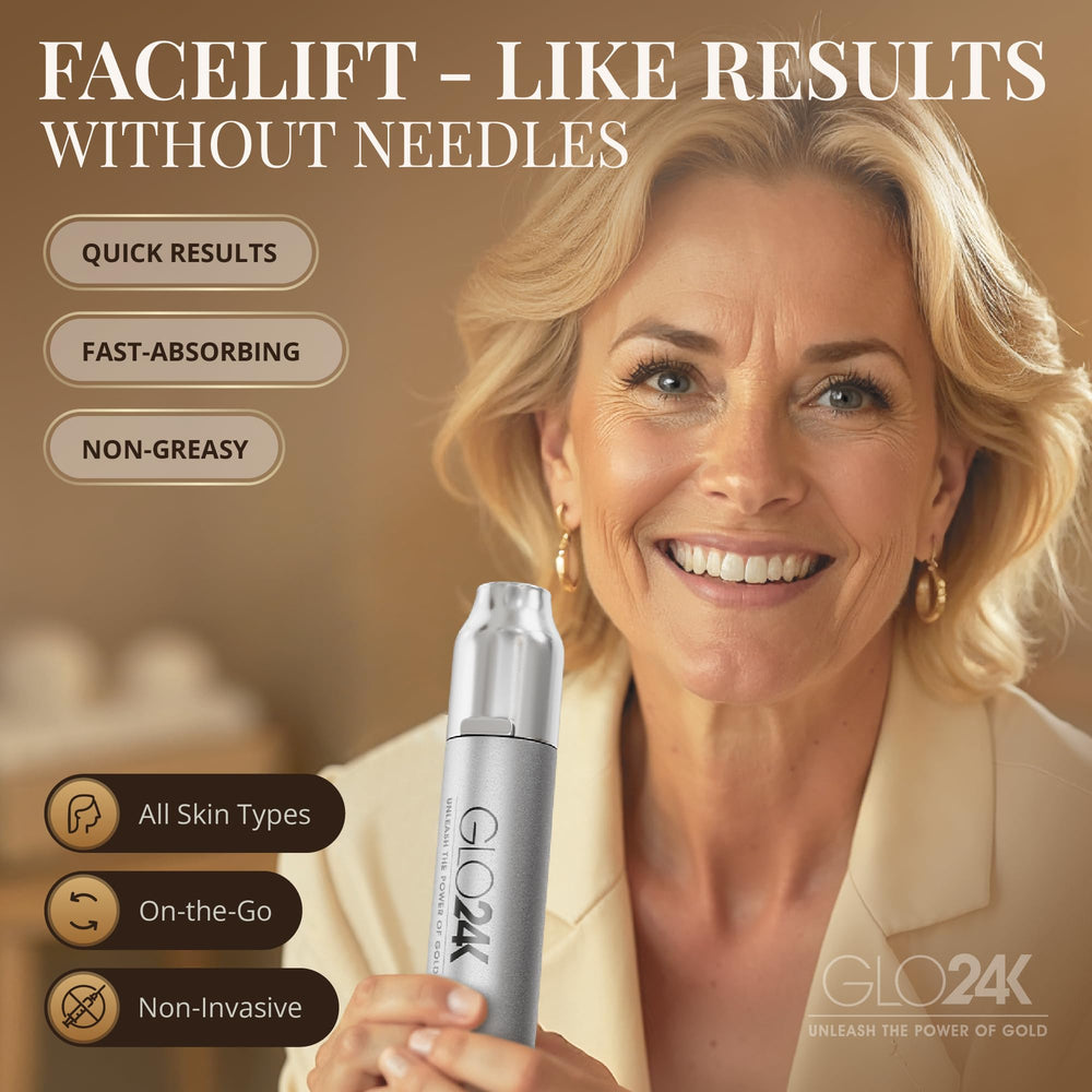 GLO24K XL lifting cream jar close-up suggesting lift and firmness