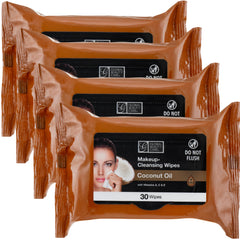 Global Beauty Care coconut oil makeup remover wipes for gentle cleansing and radiant skin.