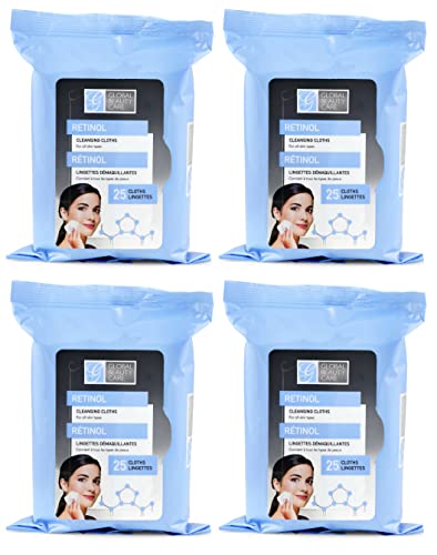 Global Beauty Care Retinol Cleansing Wipes in a compact pack for on-the-go makeup removal.