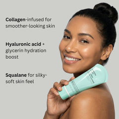 Creamy lather forming from Global Beauty Care Smooth & Lift cleanser closeup