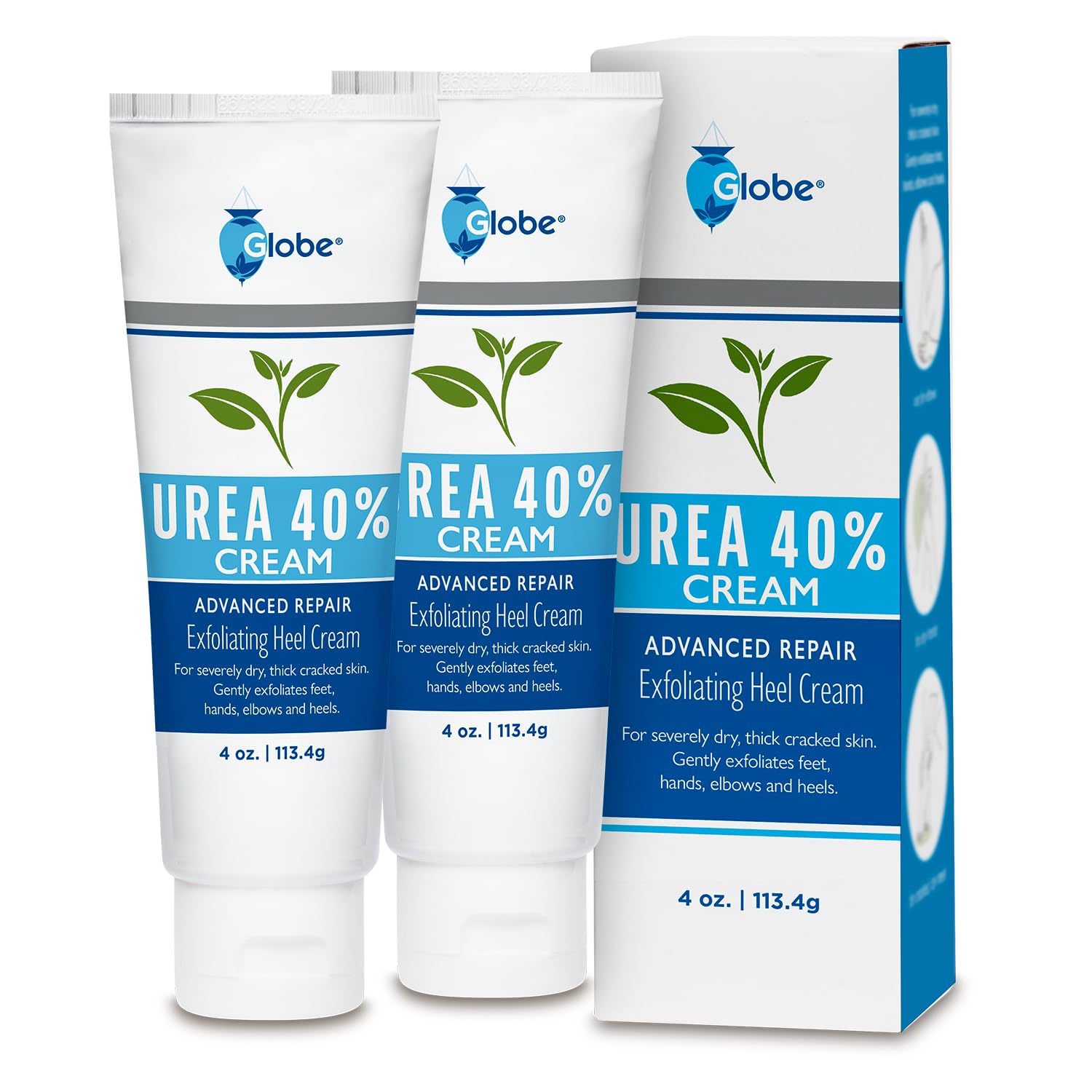 Globe Urea 40% Cream tube dispensing for skincare routine